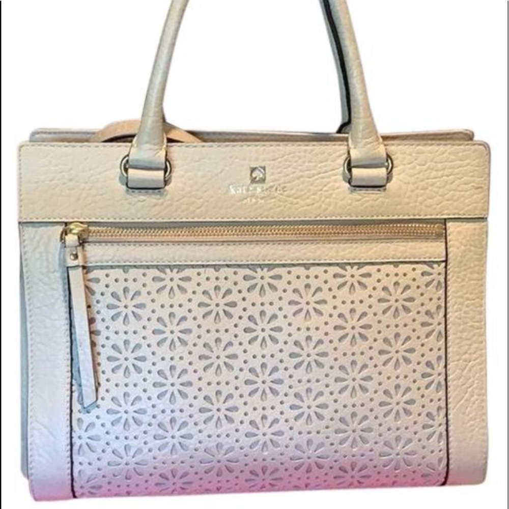 Off white Kate Spade ♠️ laser cut leather